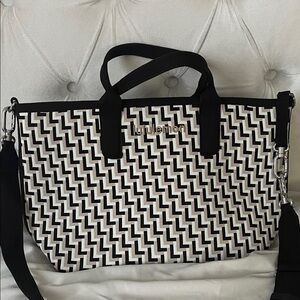 lululemon athletica Dark Brown/Beige/White Zigzag Tote with Removable Strap